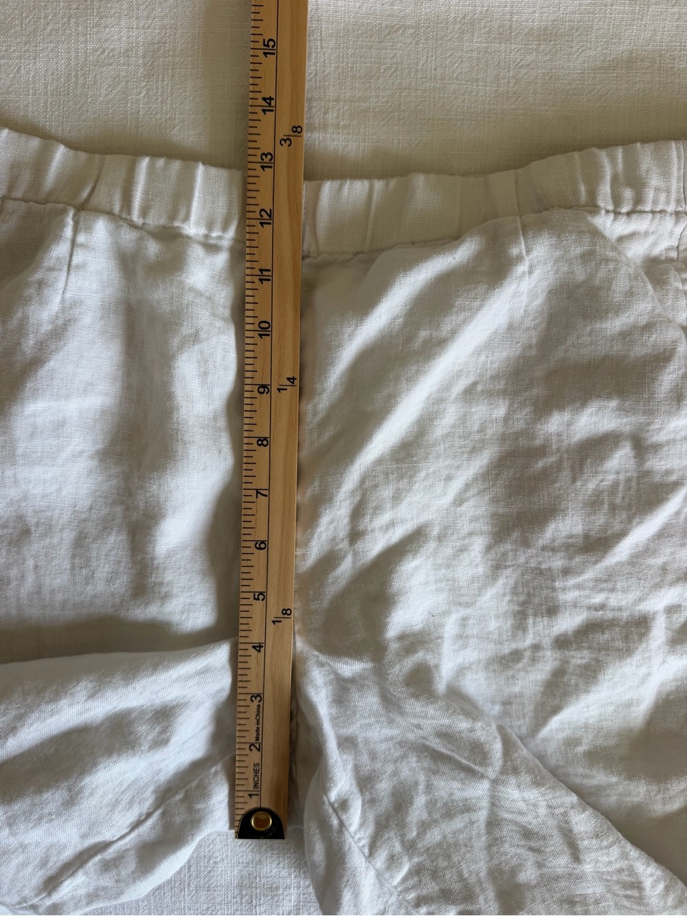 J.Jill 100% Linen White Elastic-Waist Cropped  Pants - Picture 7 of 8
